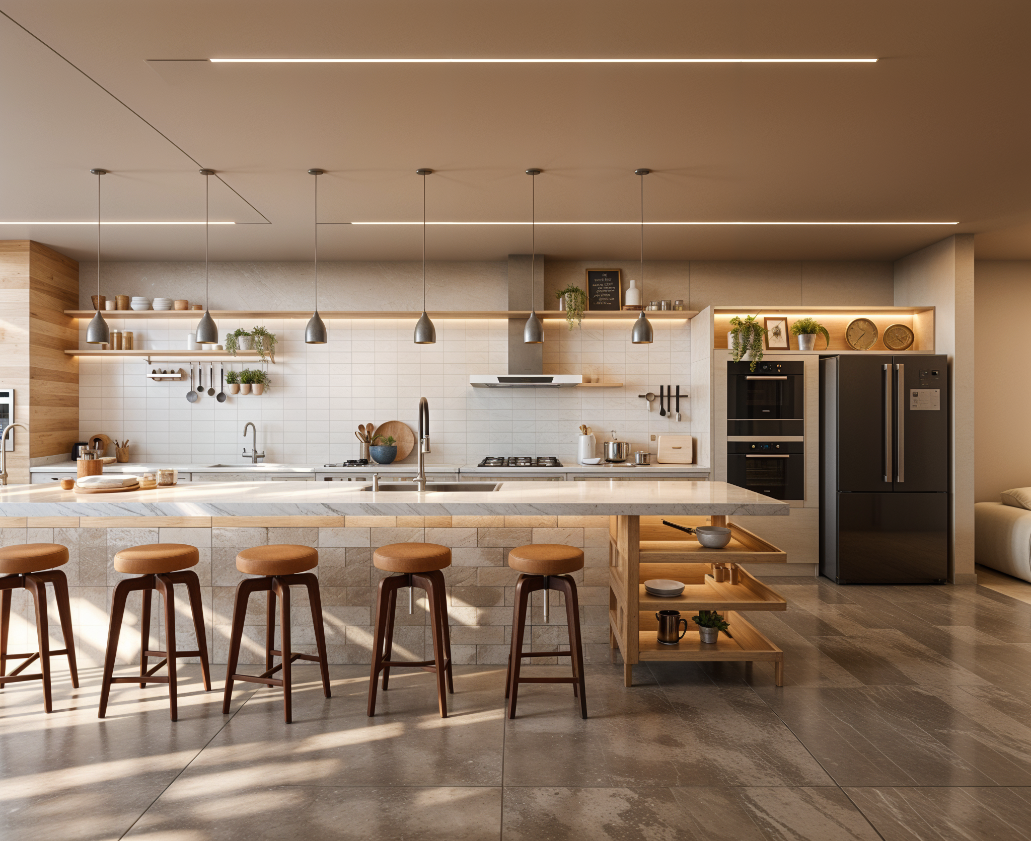 Integrated Kitchen and Dining Area