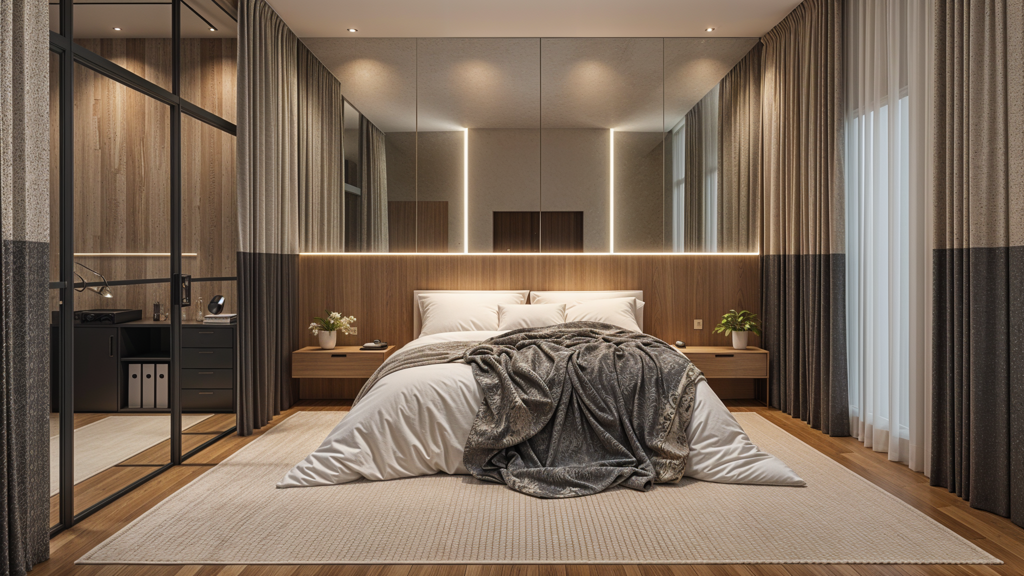 Minimalist Bedroom with Integrated Lighting